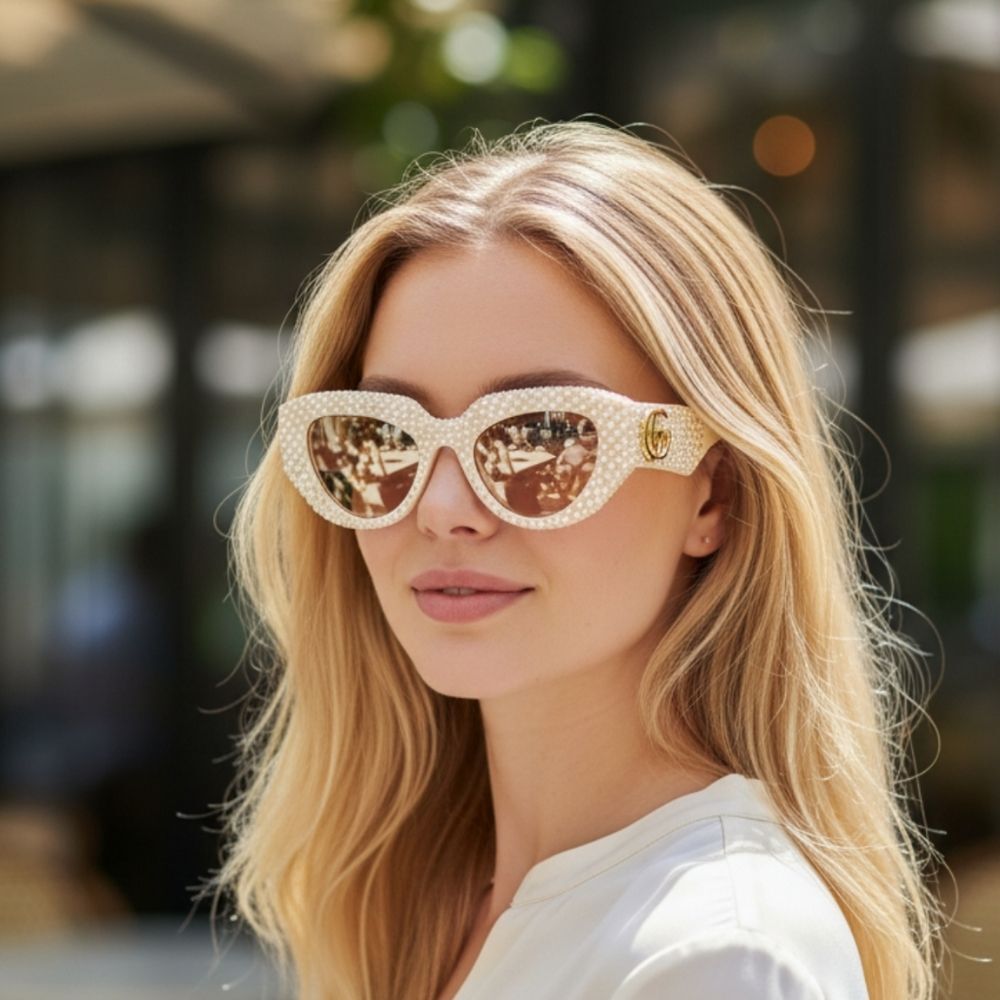 Gucci New Classy Special Edition 51mm Pavé l Diamond Rectangular Sunglasses - Picture 7 of 10